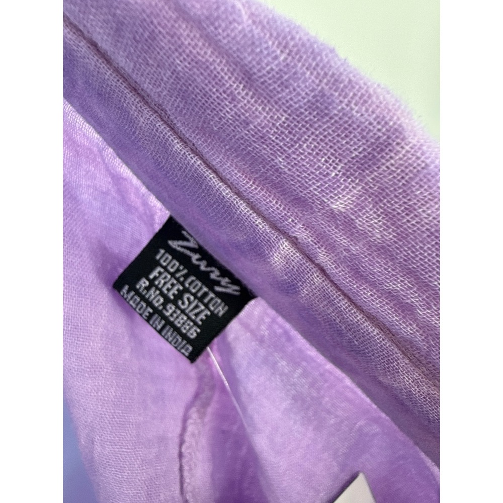 Zury Womens Light Purple Cotton Crinkle Gauze Button Down Shirt OS 2816 New - Picture 8 of 9